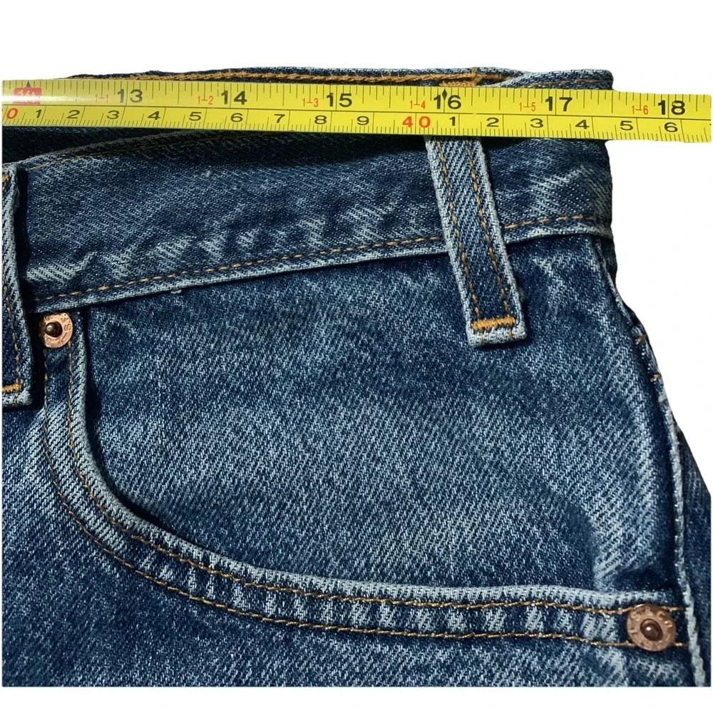 VTG Levi's 505 Classic Straight Leg Jeans 34x30 Wallet Ghost Distressed Med Wash